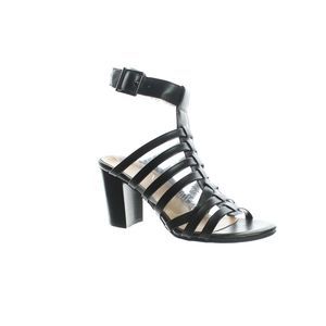 Vionic Womens Perk Sami Black Ankle Strap Heels Size 8 Medium (B, M)